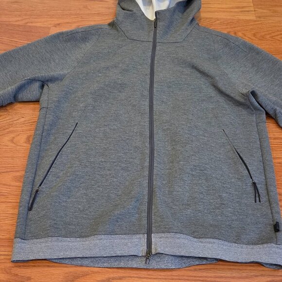 Lululemon Jacket Men's Medium Full Zip Active Hooded Gray Thermo Running Gym - Picture 7 of 15